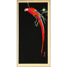 Yoshimi: Macaw on Flowering Branch - Japanese Art Open Database