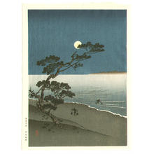 Yoshimune Arai: Moonlit Beach Scene- V1 - Japanese Art Open Database