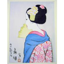 Takehisa Yumeji, 竹久夢二 (Yumeji Takehisa)创作的日本版画《Maihime- Dancer — 舞姫》