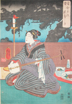 Utagawa Kuniyoshi: Summer Night at Imado - Ronin Gallery
