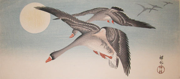 Shoson: Flying Geese and Full Moon - Ronin Gallery
