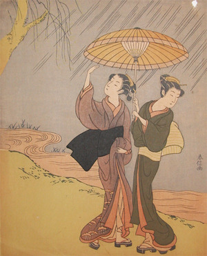 Suzuki Harunobu: Sudden Rain - Ronin Gallery