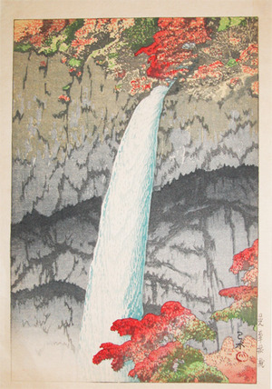 川瀬巴水: Kegon Waterfall at Nikko - Ronin Gallery
