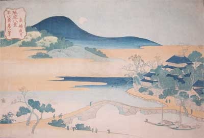 Katsushika Hokusai: Evening Moon at Sensaki - Ronin Gallery