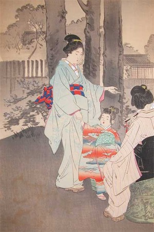 Gekko: Bijin and Young Girl on a Summer Night - Ronin Gallery