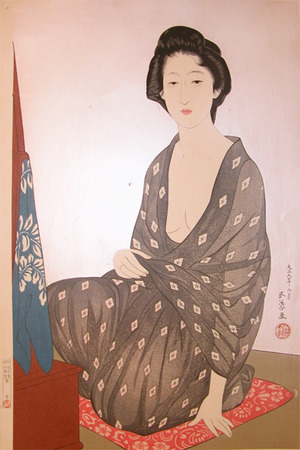 橋口五葉: Woman in Summer Kimono - Ronin Gallery