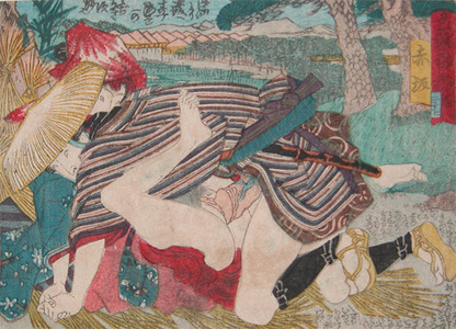 Utagawa Hiroshige: Akasaka, In the Fields - Ronin Gallery