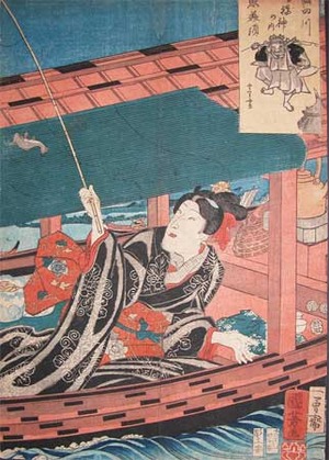 Utagawa Kuniyoshi: Ebisu; Fishing on Sumida River - Ronin Gallery