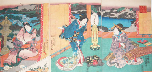 Japanese Print "Image from the Tale of Genji" by Utagawa Toyokuni (Toyokuni III)