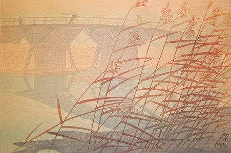 笠松紫浪: Imaibashi Bridge in Late Autumn - Ronin Gallery