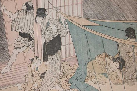 Kitagawa Utamaro: Thunder Storm in Summer - Ronin Gallery