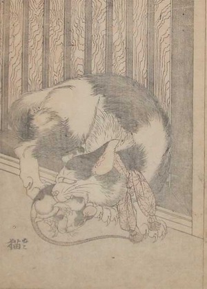 Katsushika Hokusai: Cat and Mouse - Ronin Gallery