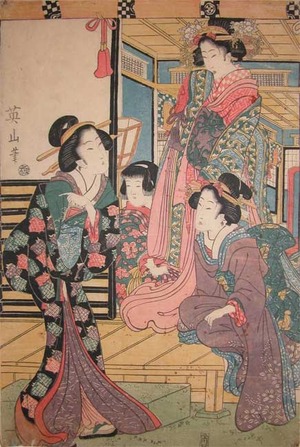 Kikugawa Eizan: Princess and Her Attendants - Ronin Gallery