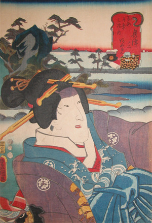 Utagawa Kunisada: Ayame at Okitsu - Ronin Gallery