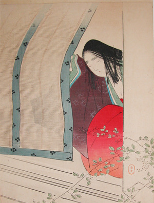 Mizuno Toshikata: Poetess Behind the Screen - Ronin Gallery