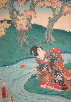 Utagawa Kunisada: By the Stream - Ronin Gallery
