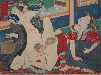 Utagawa Kunisada: Sake Time - Ronin Gallery