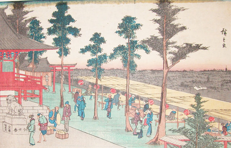 Utagawa Hiroshige: Visiting the Shrine - Ronin Gallery