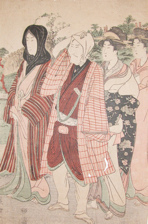 Utagawa Toyokuni I: Strolling with Courtesans - Ronin Gallery
