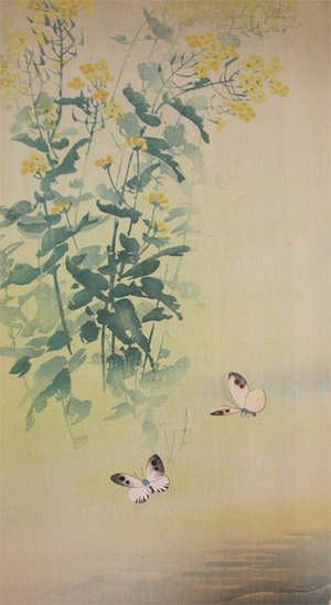 無款: Butterflies and Nanohana - Ronin Gallery
