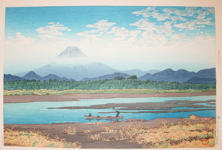 川瀬巴水: Mt. Fuji from Banyu River - Ronin Gallery