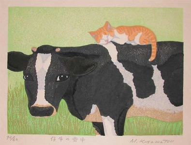 Mihoko: Sleeping Cat and Calf - Ronin Gallery