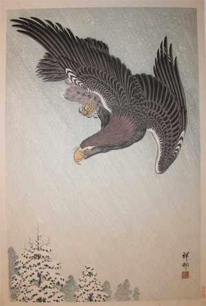 Shoson: Flight of an Eagle in Blizzard - Ronin Gallery