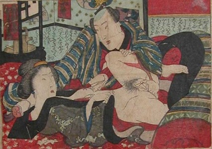 Japanese Print "Night of Love" by Utagawa Kunisada II, 二代歌川国貞 (Kunisada II)