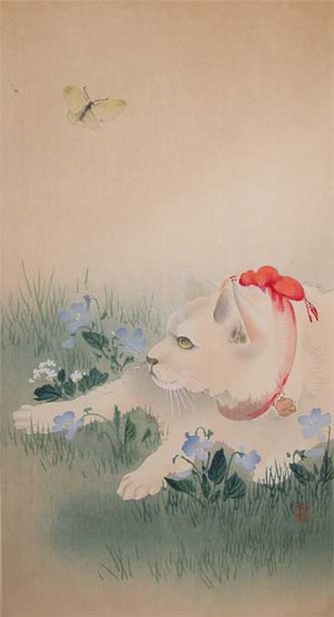 Unknown: Cat and Butterfly - Ronin Gallery