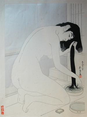 Hashiguchi Goyo: Woman Washing Her Hair - Ronin Gallery
