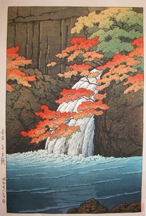川瀬巴水: Senju Waterfall at Akame - Ronin Gallery
