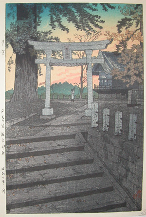 笠松紫浪: Suwa Shrine at Nippori - Ronin Gallery