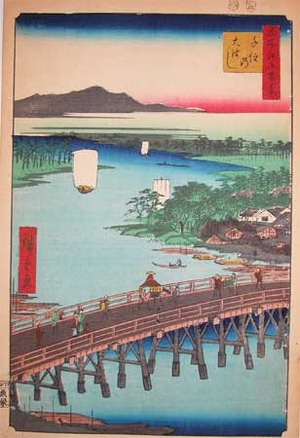 Utagawa Hiroshige: Great Bridge at Senju - Ronin Gallery