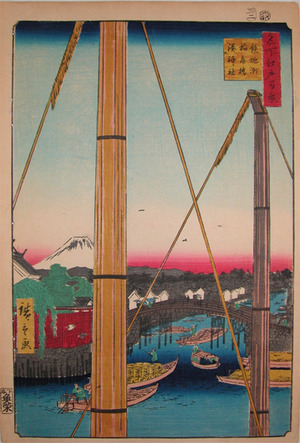 Utagawa Hiroshige: Inari Bridge and Minato Shrine at Teppozu - Ronin Gallery