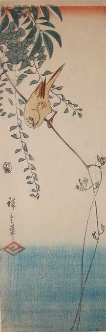 Utagawa Hiroshige: Yellow song bird - Ronin Gallery