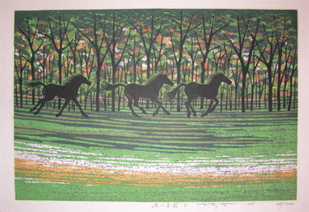 Fujita: Running Horses - Ronin Gallery