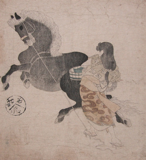 Unknown: Strong Woman Stoping a Running Horse - Ronin Gallery