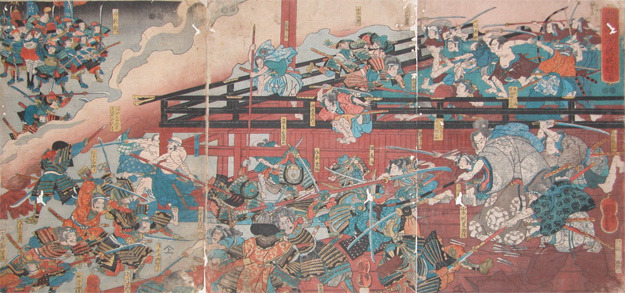 歌川国芳: The Night Attack of the Yamaki Mansion - Ronin Gallery