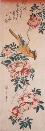 Utagawa Hiroshige: Yellow Oriole and Wild Rose - Ronin Gallery