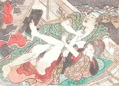 Utagawa Kunisada: Rambunctious Lovers - Ronin Gallery