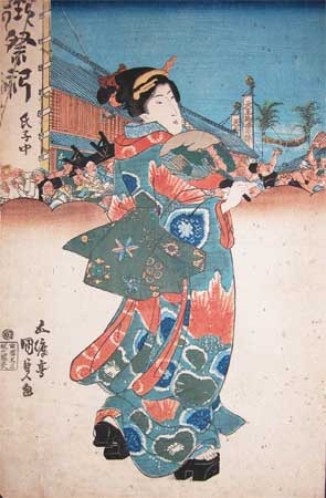 Japanese Print "Summer Festival" by Utagawa Kunisada, 歌川国貞 (Kunisada)