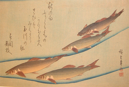 Utagawa Hiroshige: Sweet Fish in Tama River - Ronin Gallery