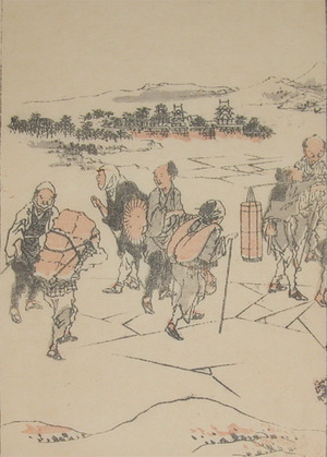 Katsushika Hokusai: Travelers on Rice Field - Ronin Gallery