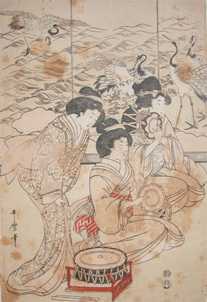 Kitagawa Utamaro: Courtesans and Drums - Ronin Gallery