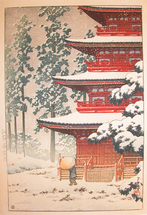 Kawase Hasui: Saishoin Temple in Snow, Hirosaki - Ronin Gallery