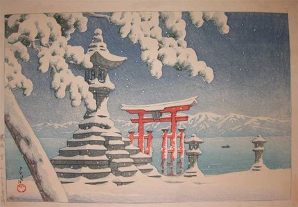 Kawase Hasui: Itsukushima in Snow - Ronin Gallery
