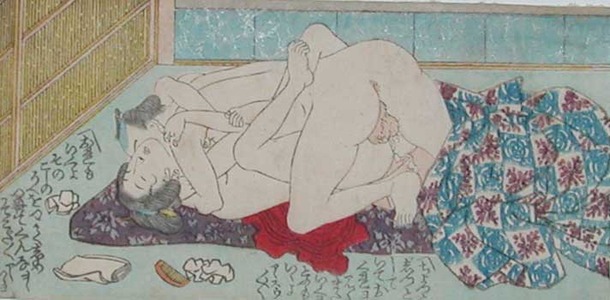 Utagawa Kunisada: Naked Embrace - Ronin Gallery