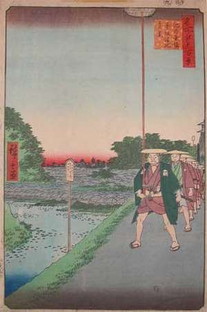 Utagawa Hiroshige: View of Akasaka Temeike from Kinokuni Hill - Ronin Gallery
