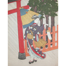 Suzuki Harunobu: Bijin in Rain - Ronin Gallery