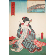 Utagawa Kunisada: Shin-Ohashi Bridge: Love Letter - Ronin Gallery